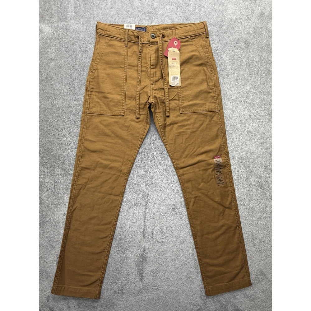 Levi's 502 Battalion Pants Mens Measured 33x31‎ Brown Chino Regular Fit Canvas